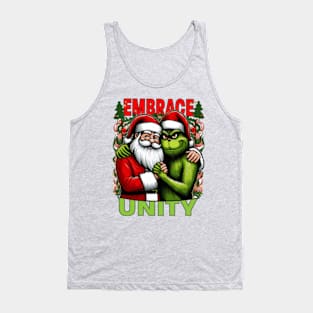 Festive Unity: Santa & Grinch Celebrating Togetherness Tank Top